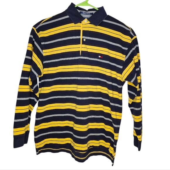 Tommy Hilfiger Other - Tommy Hilfiger Striped Long Sleeve Collared Rugby Y2K Polo Shirt